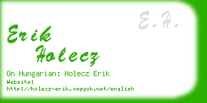 erik holecz business card